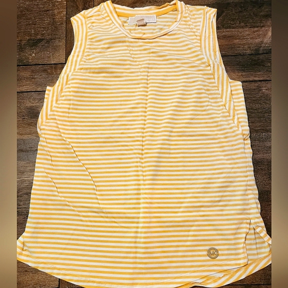 Michael Kors - butter yellow/white striped tank top - Small - soft fabric, luxe